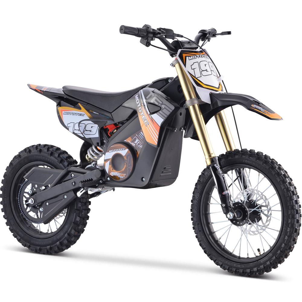 MotoTec 48v Pro Electric Dirt Bike 1600w Litio Naranja