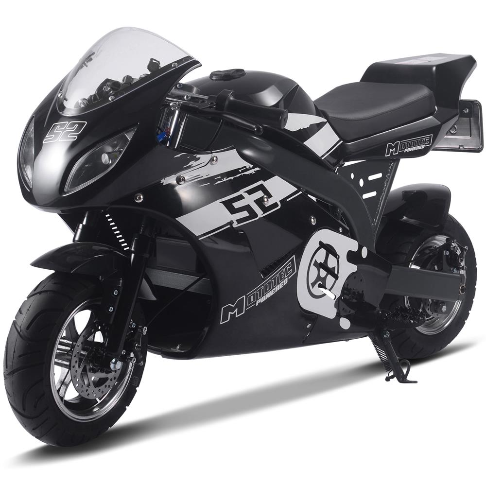 MotoTec 1000w 48v Electric Superbike Negro